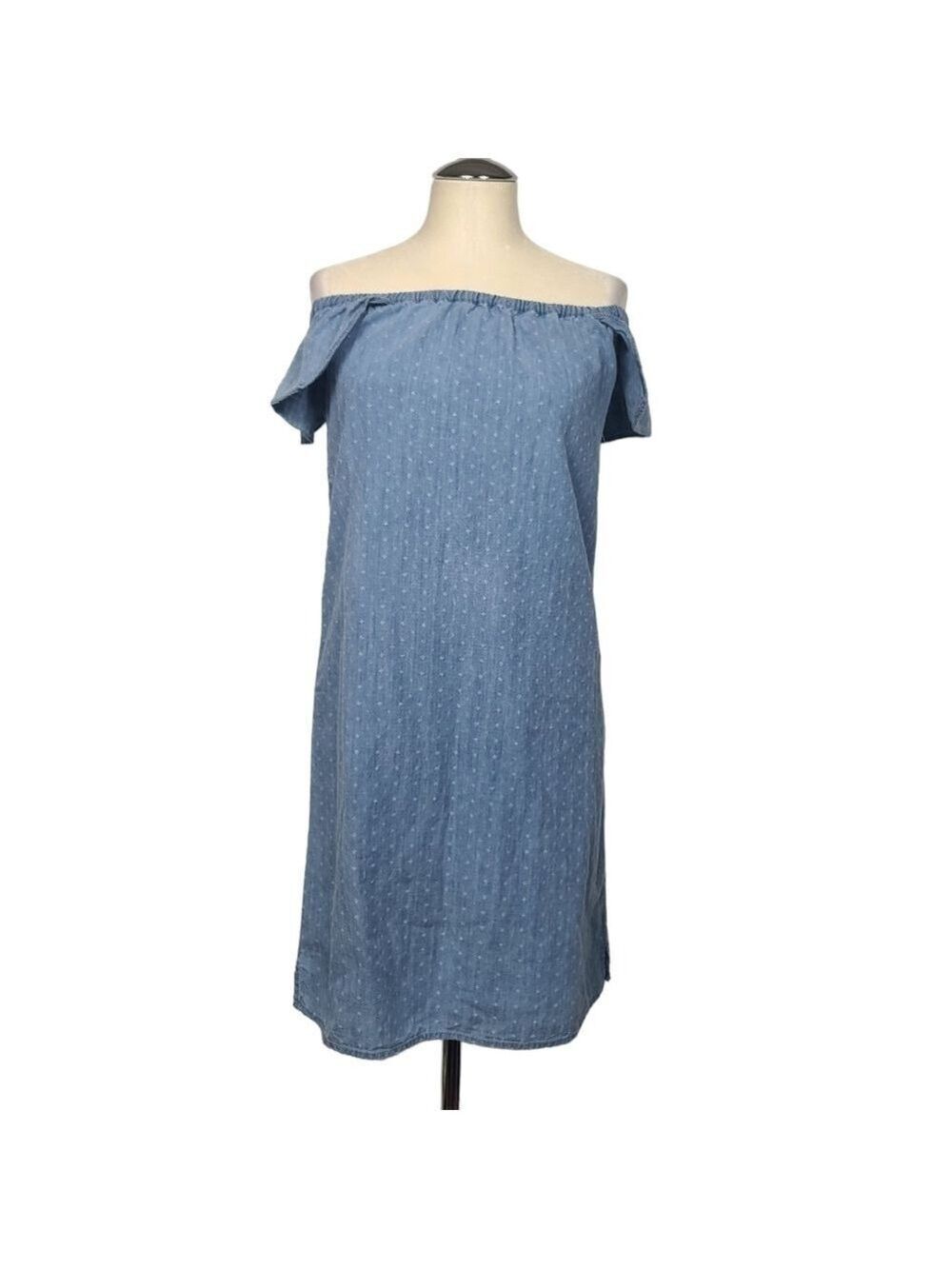 J. Crew Factory Off Shoulder Chambray Dress 00